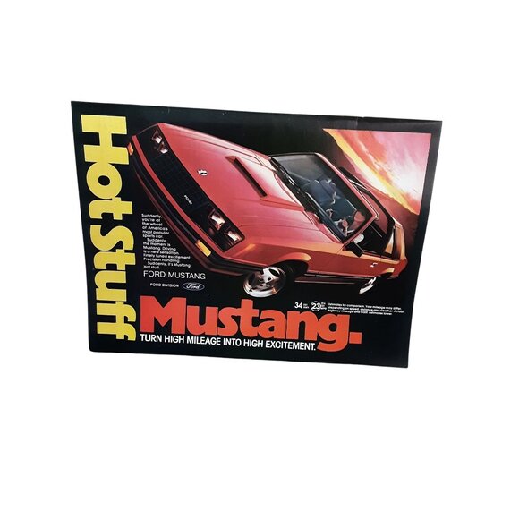 1981 Ford Mustang Hot Stuff T Roof Red Print Ad Vintage - Picture 2 of 2